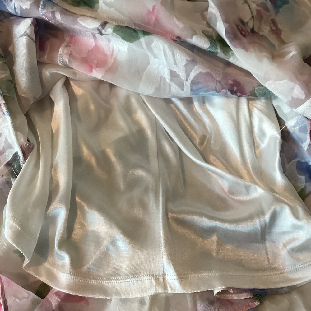Adrianna Papell Floral Tie Belt High-Low Dress - Picture 13 of 16